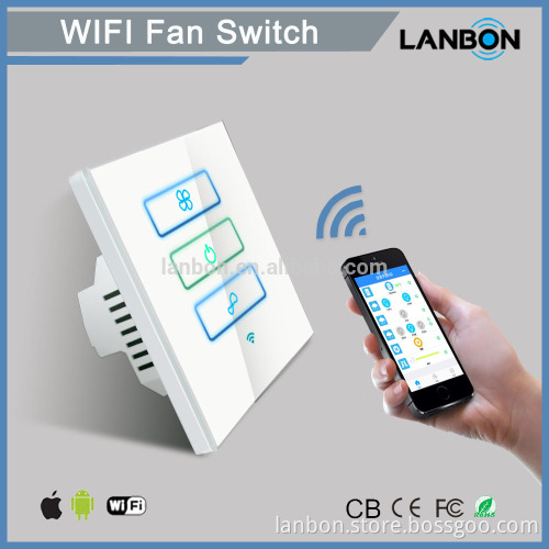 LANBON smart switch for smart home fashionable free app smart fan switch